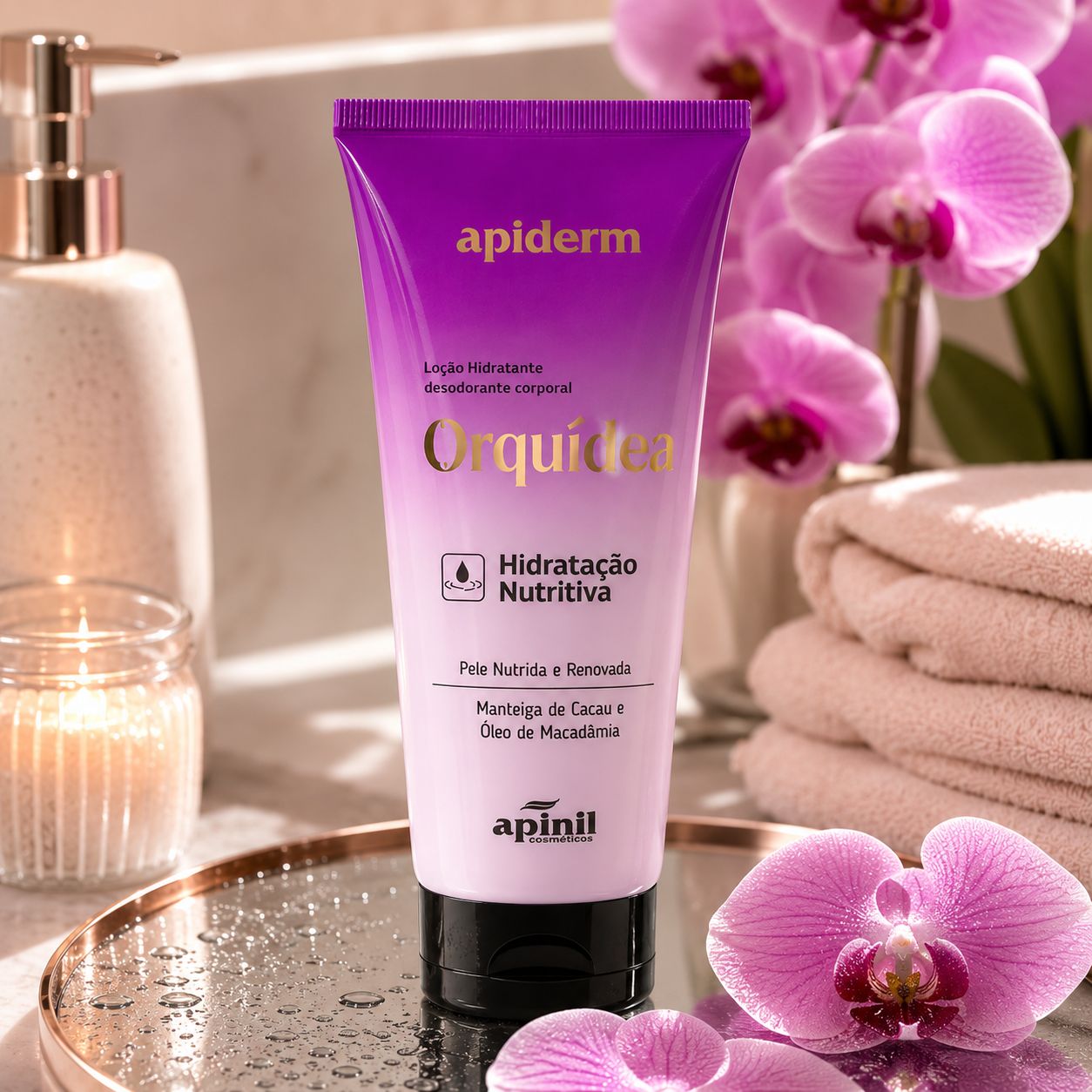 Locao Hidratante Corporal Apiderm Orquidea Hidratacao Nutritiva 190g