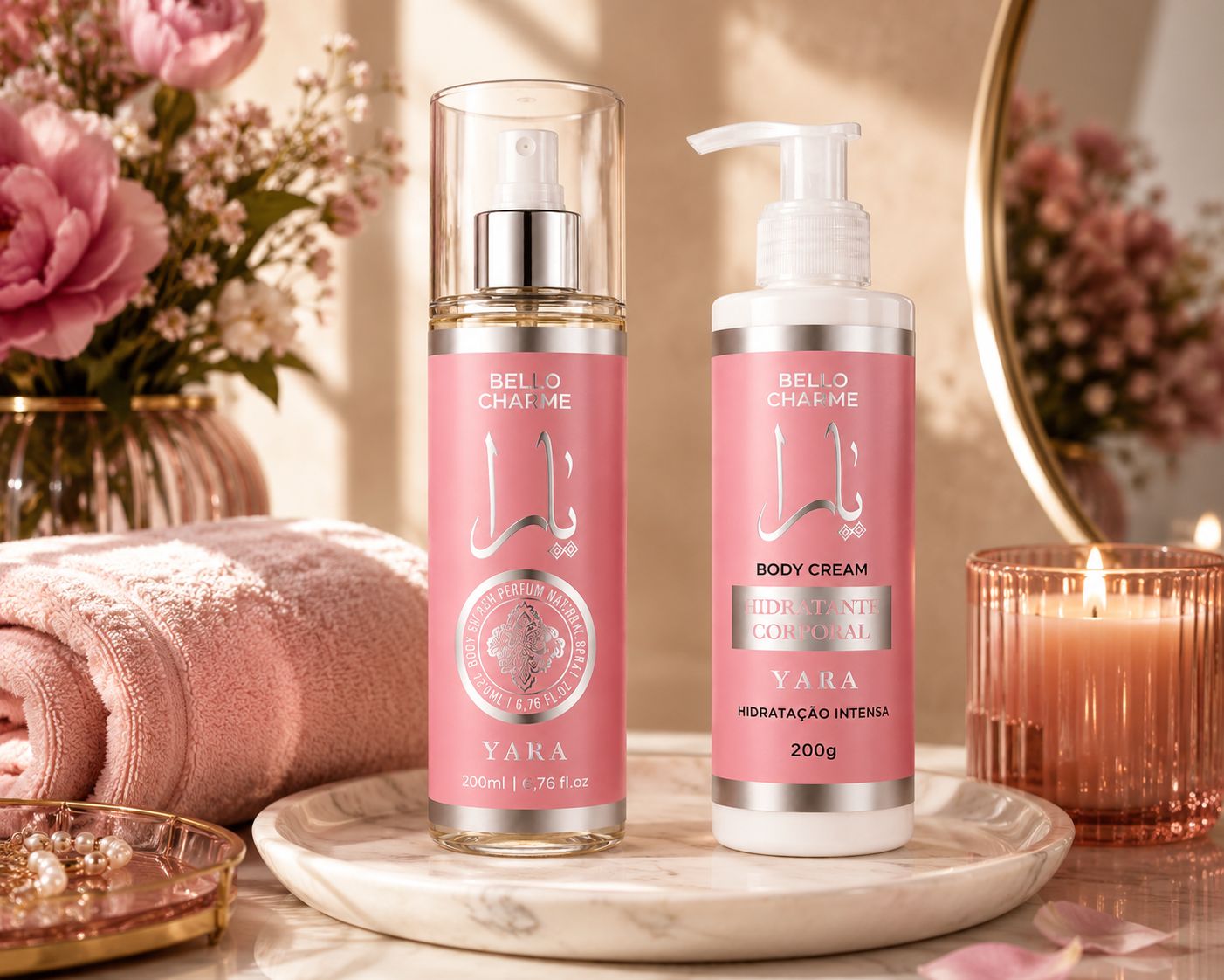 Kit Bello Charme Yara Hidratante Corporal 200g + Body Splash 200ml