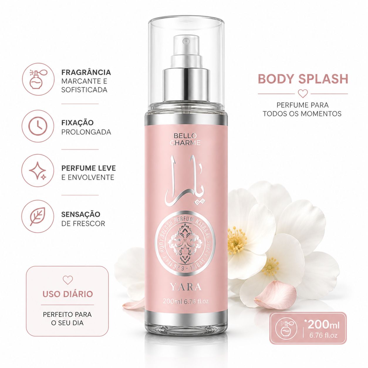 Perfume Body Splash Yara Linha Árabe Bello Charme 200ml thumbnail 2