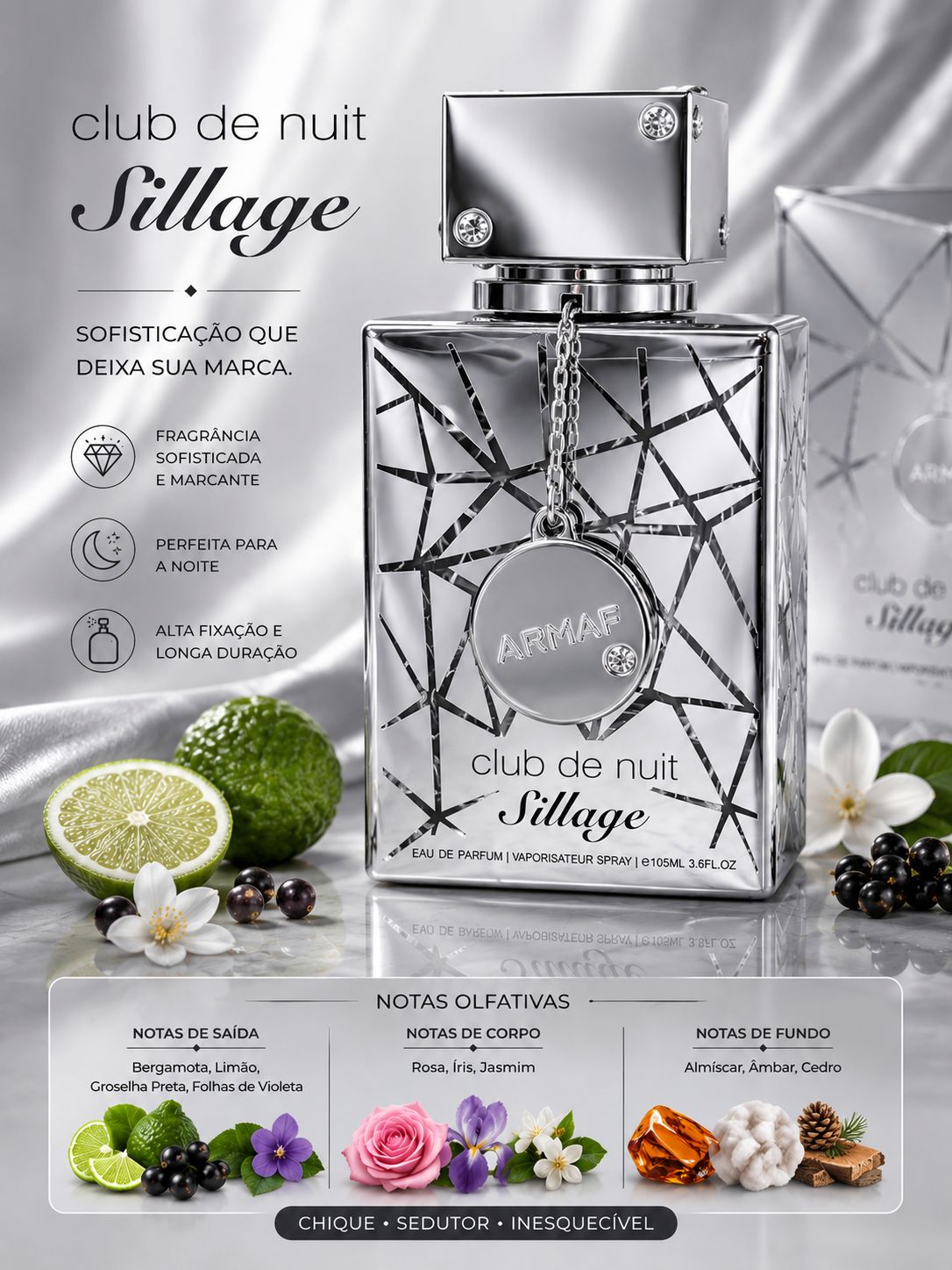 Perfume Club de Nuit Sillage Armaf Eau de Parfum | Sofisticação Intensa e Elegância Moderna ✨
