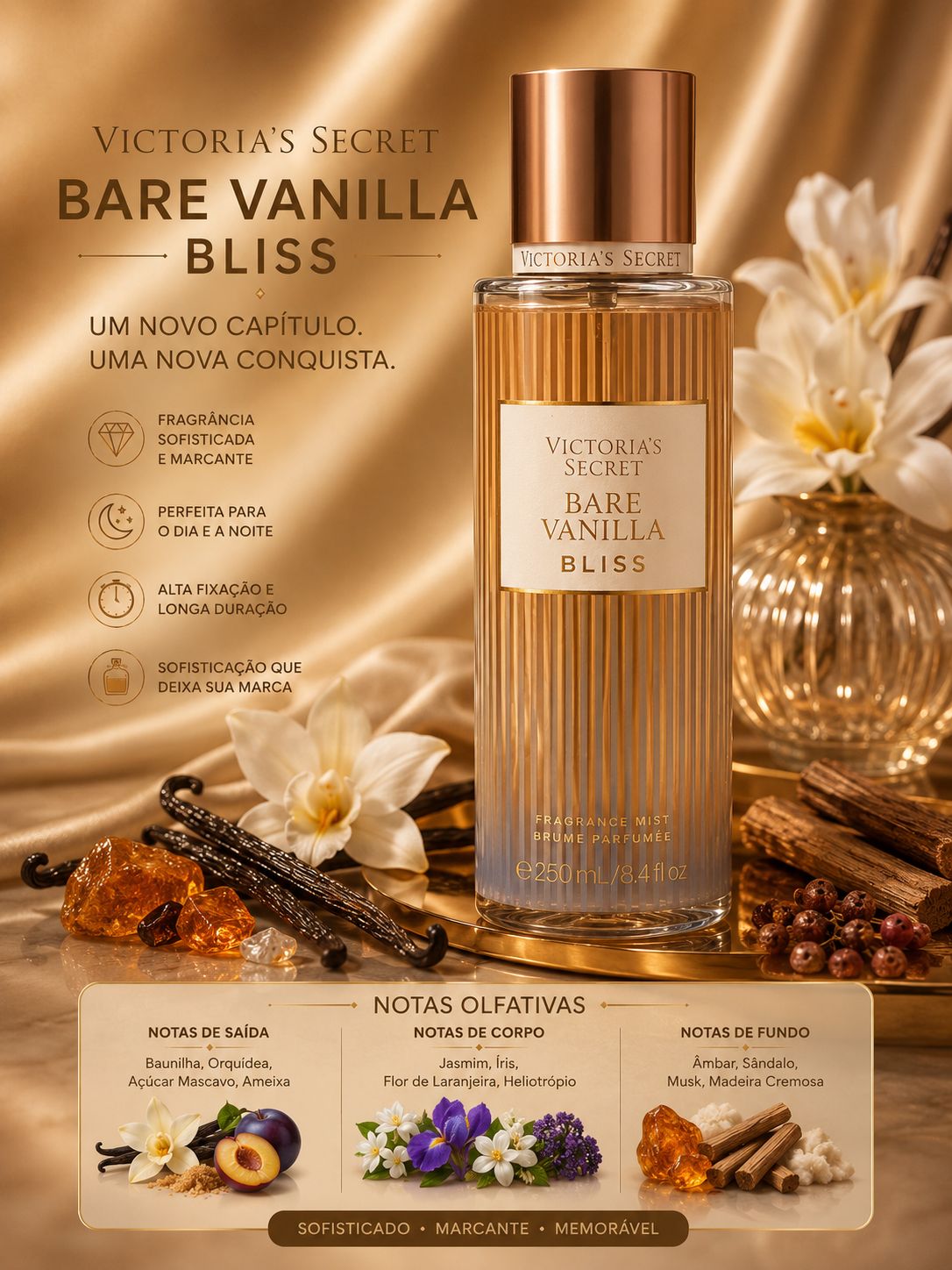 Body Splash Victoria’s Secret Bare Vanilla Bliss | Doçura Cremosa e Elegância Viciante ✨
