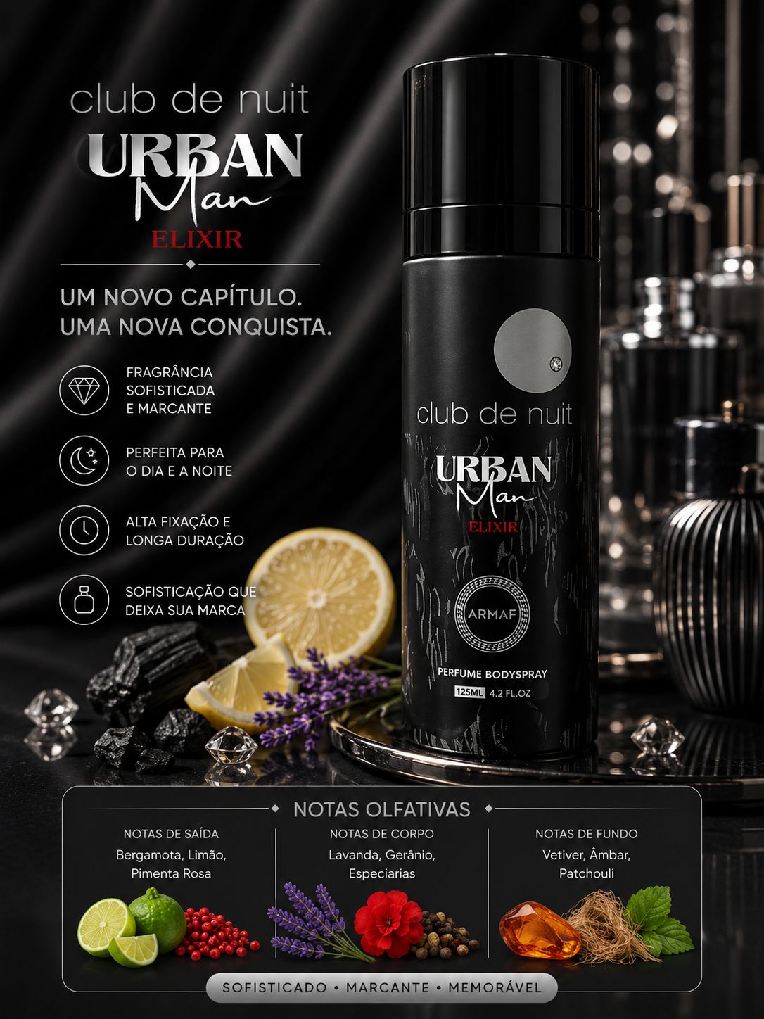 Body Spray Armaf Club De Nuit Urban Man Elixir Masculino 125ml