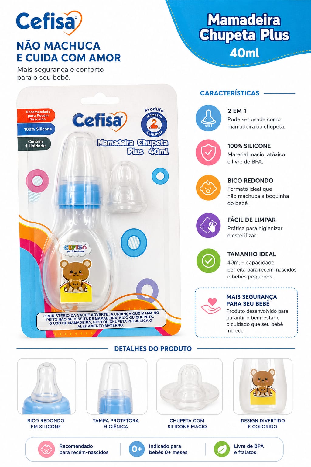Mamadeira Chupeta Plus Cefisa 40ml