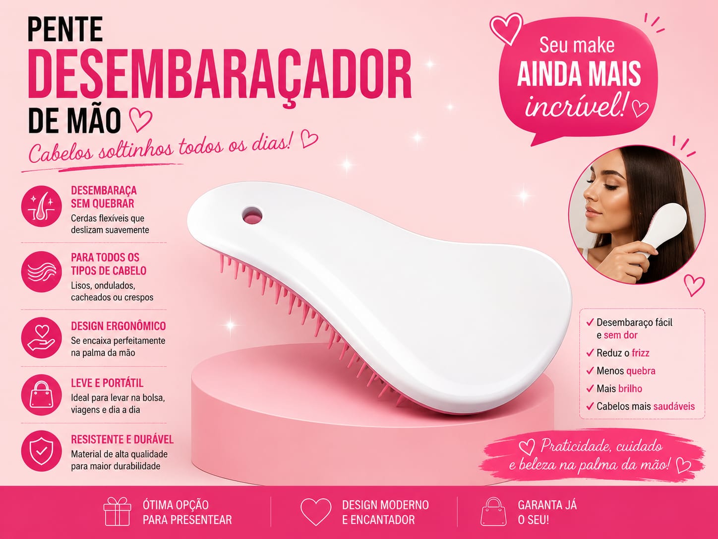 Pente Desembaraçador de Mão
