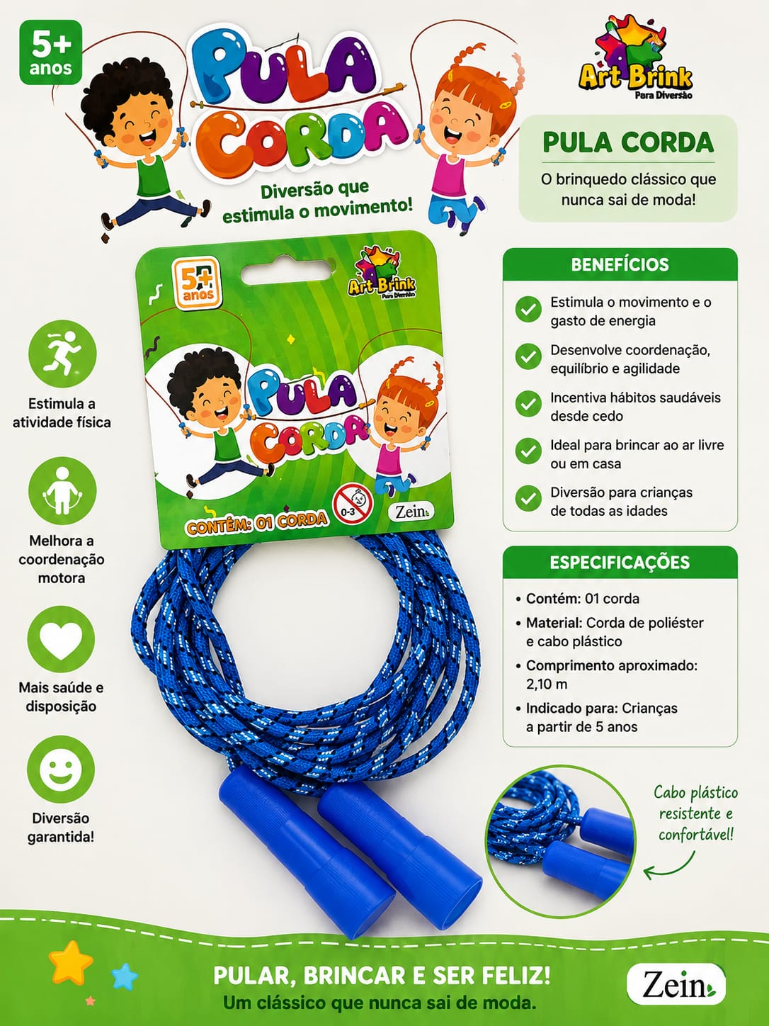 Corda de Pular Infantil 2,10m