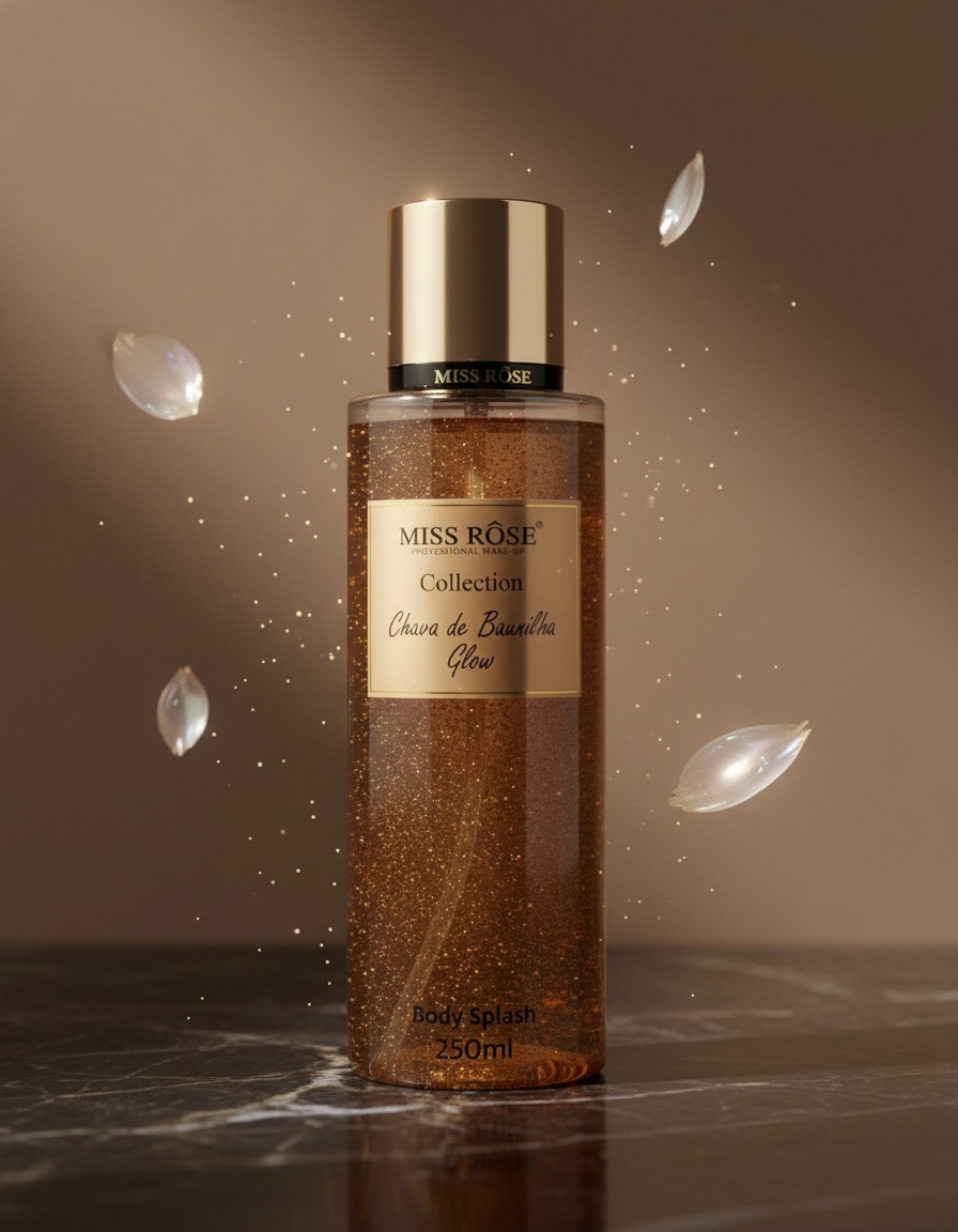 Body Splash Miss Rose Chuva de Baunilha Glow 250ml Perfume Corporal Feminino