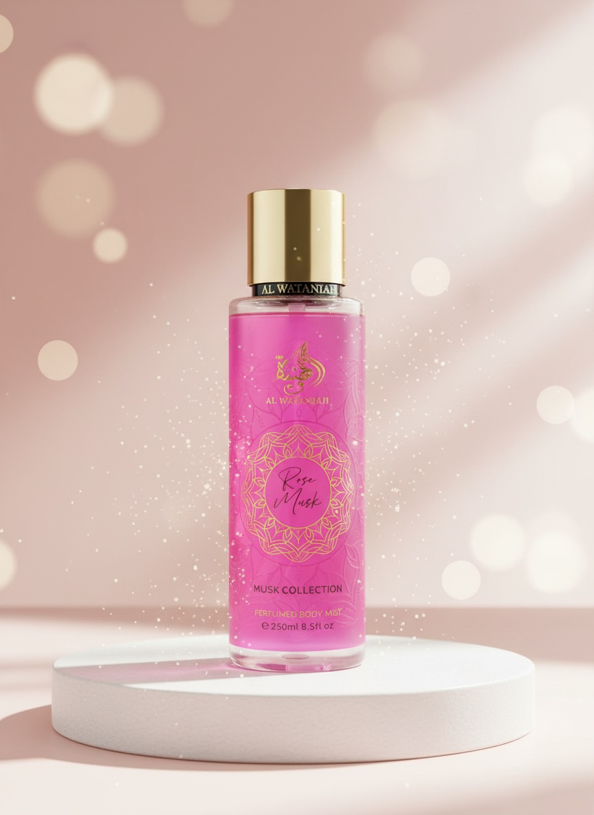 Body Mist Al Wataniah Rose Musk Musk Collection 250ml Fragrancia Floral