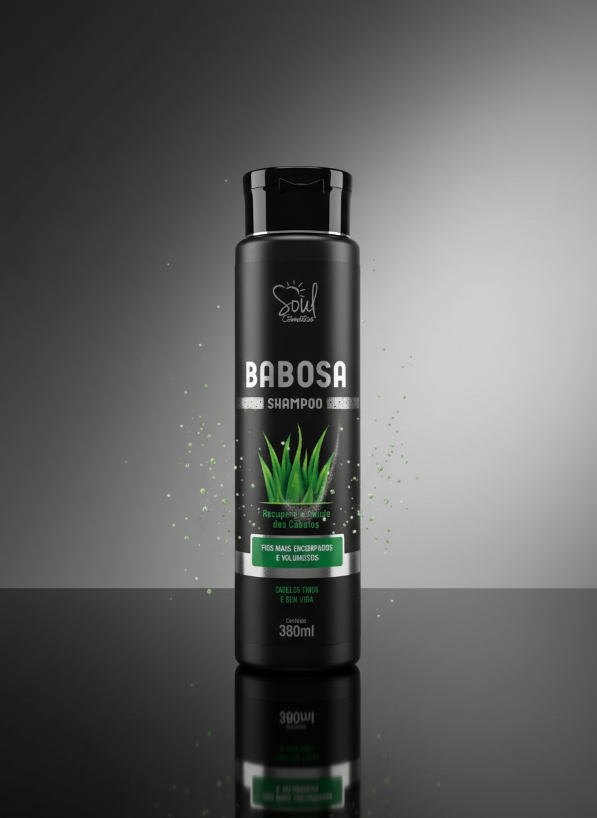 Soul Cosmetics Shampoo Babosa 380ml Para Cabelos Finos e Sem Vida