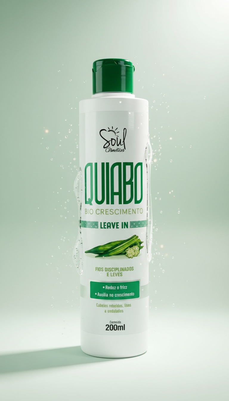 Leave-in Soul Cosmeticos Quiabo Bio Crescimento 200ml Anti Frizz