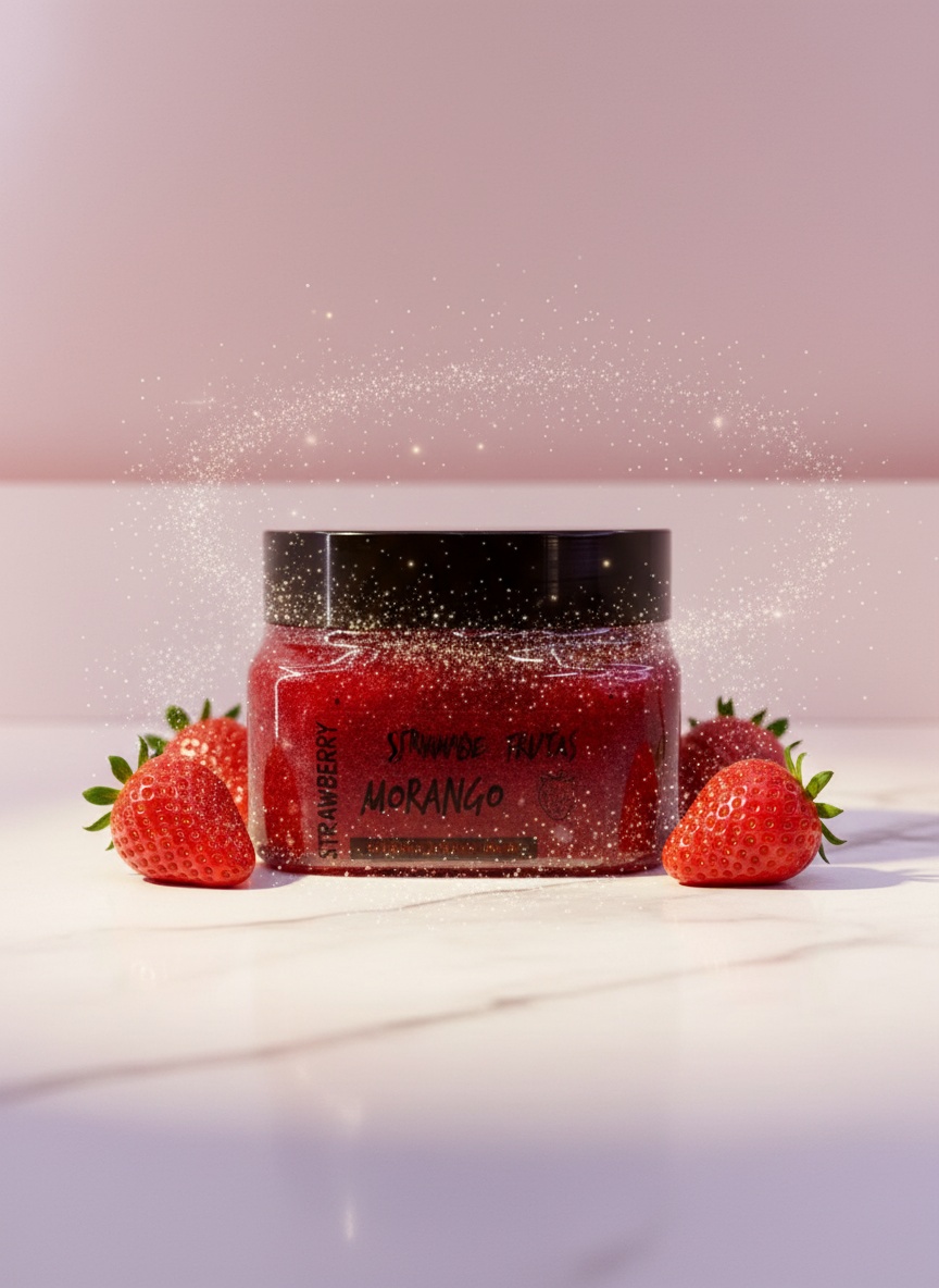 Esfoliante Corpo e Rosto Morango Strawberry 300g Rhenuks