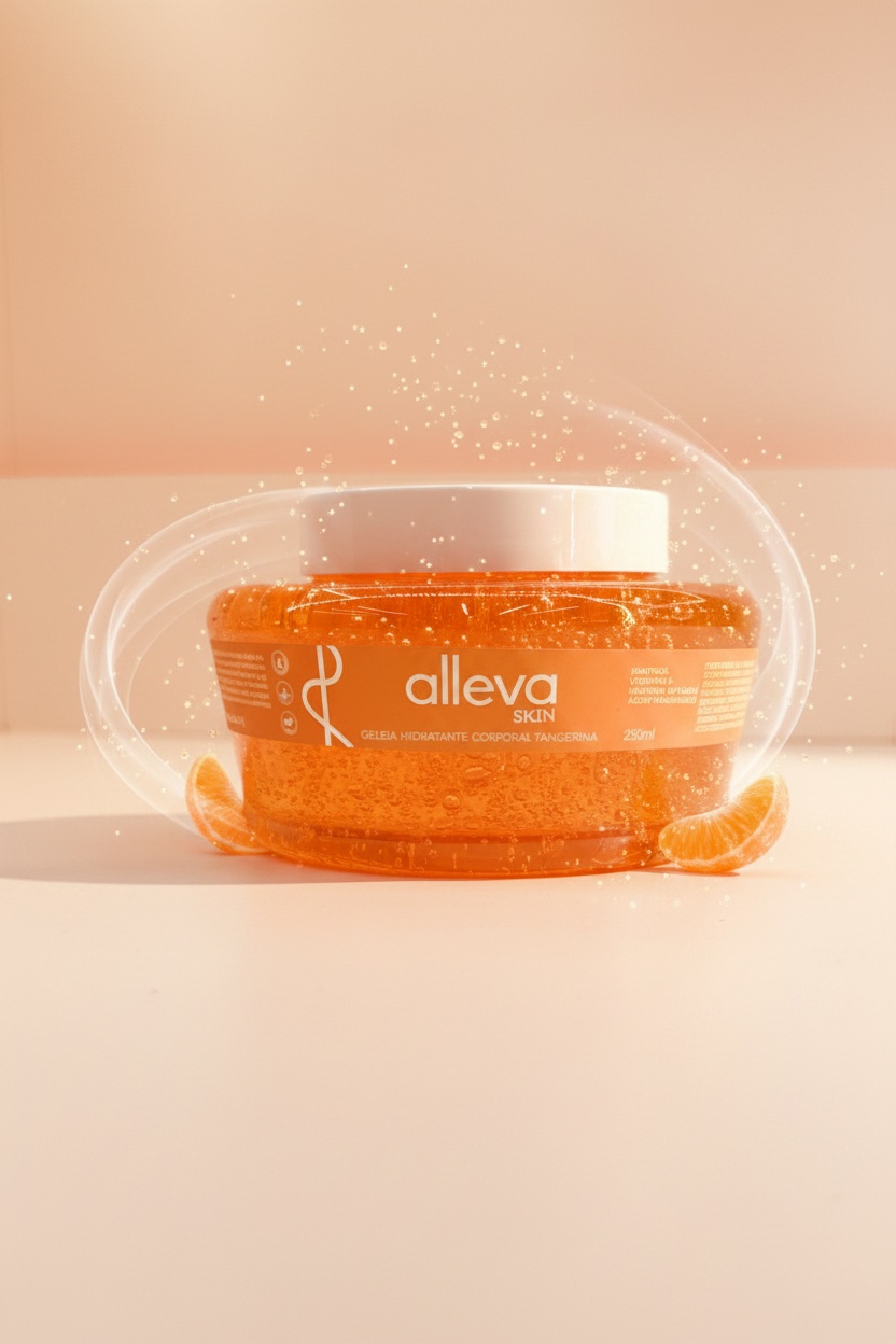 Geleia Hidratante Corporal Alleva Skin Tangerina 250ml Com Acido Hialuronico