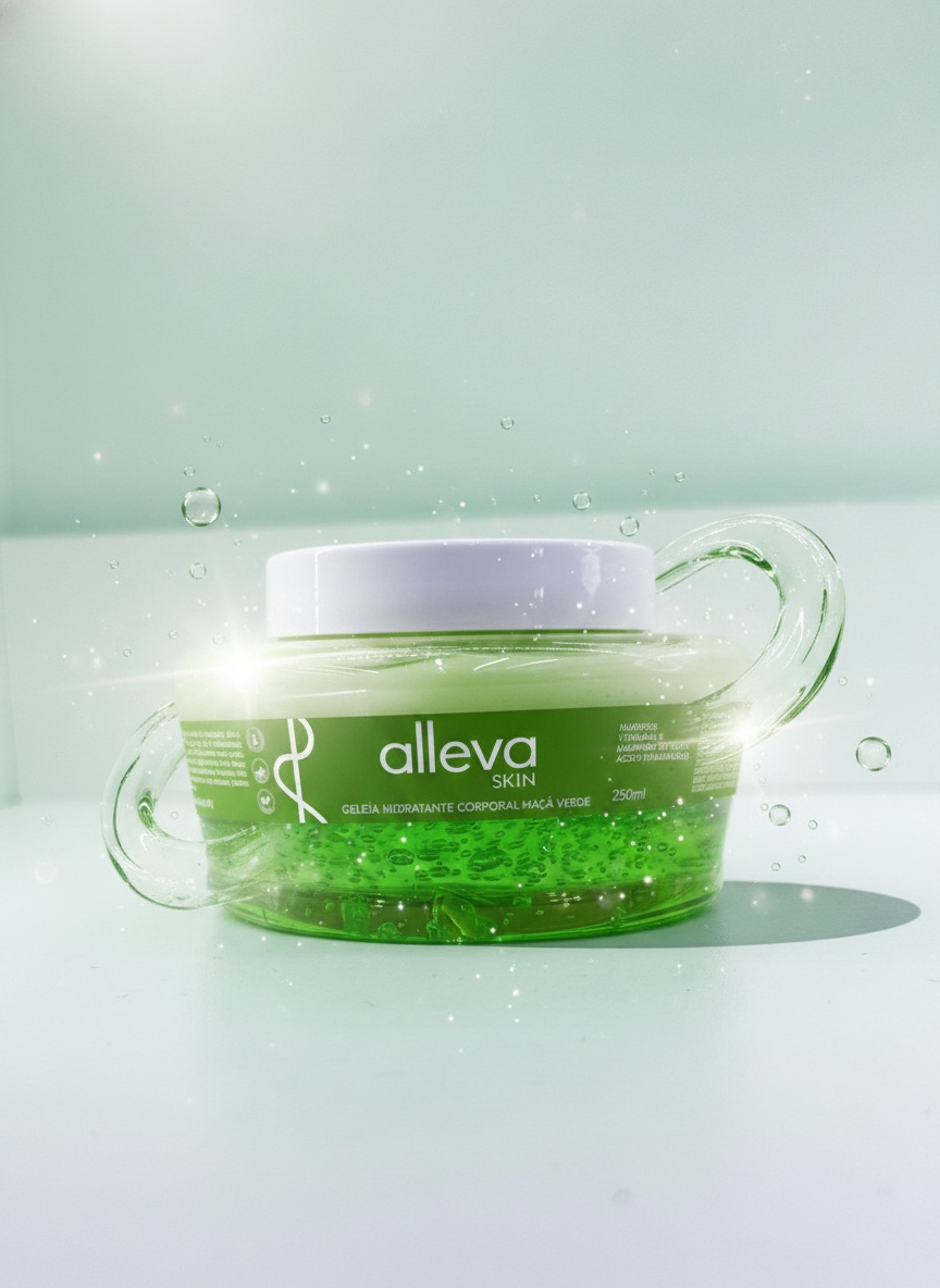 Geleia Hidratante Corporal Alleva Skin Maca Verde 250ml Refrescante
