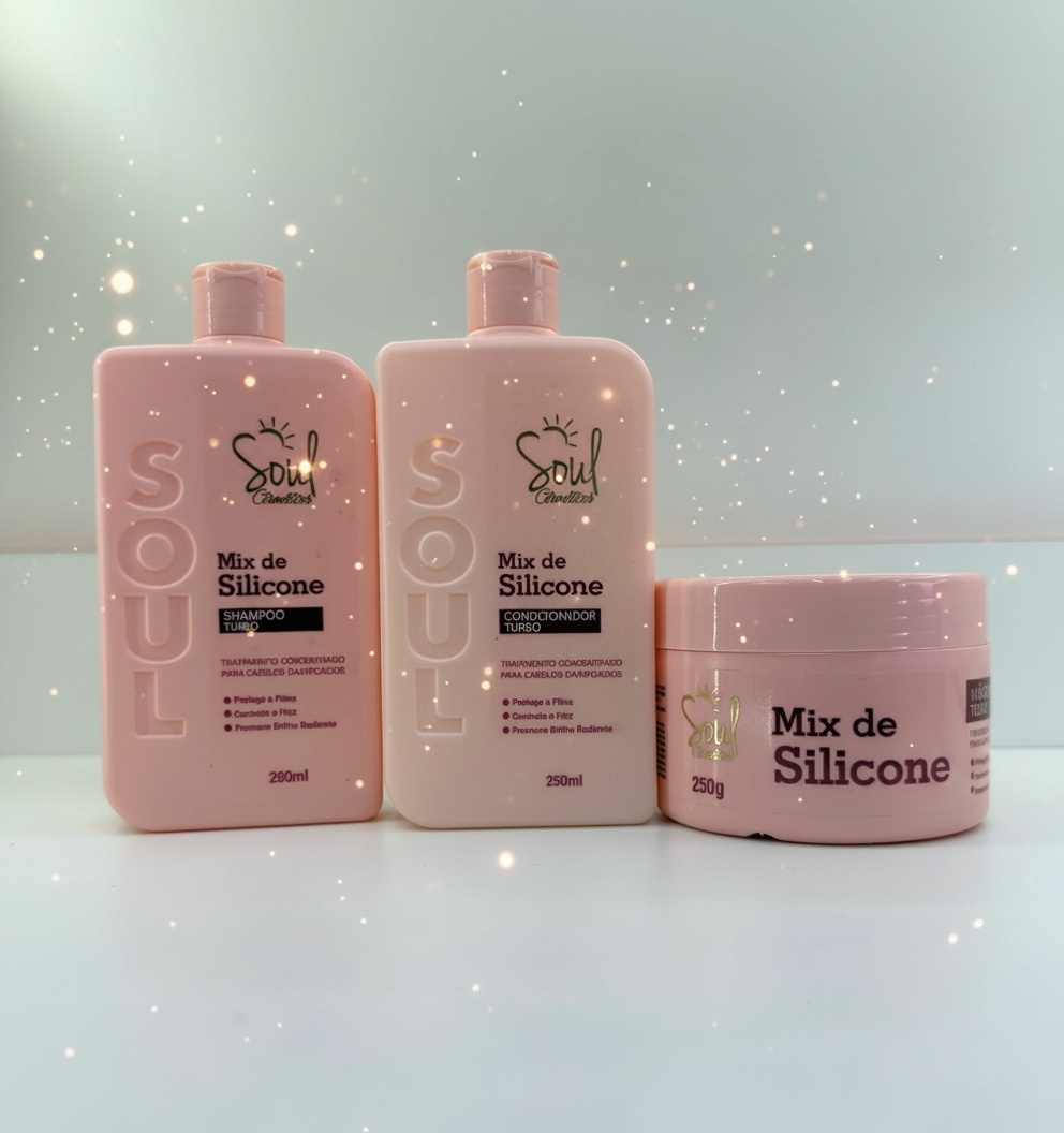 Kit Soul Cosmeticos Mix de Silicone Tratamento Capilar Completo