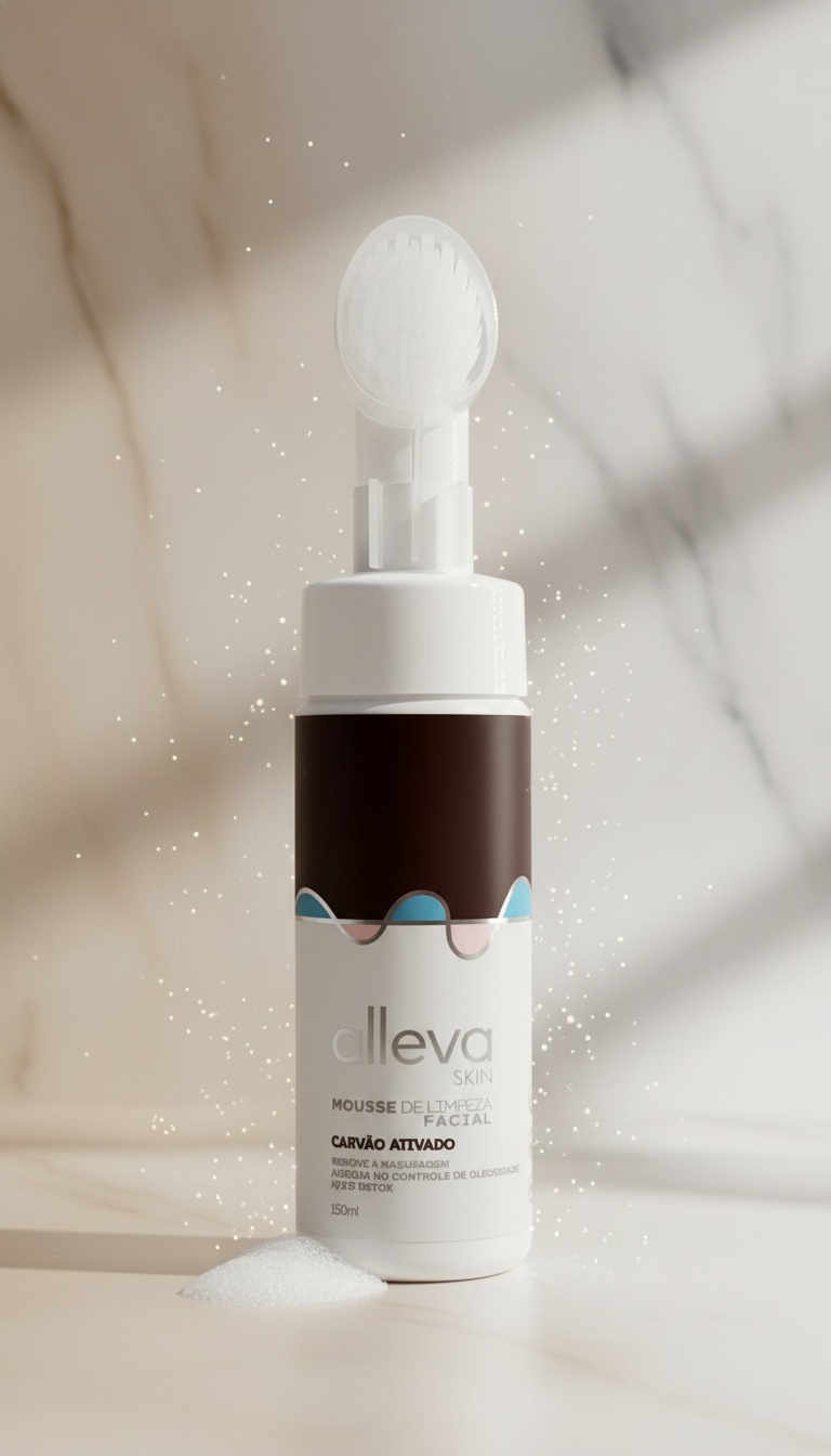 Mousse de Limpeza Facial Carvao Ativado Alleva Skin 150ml
