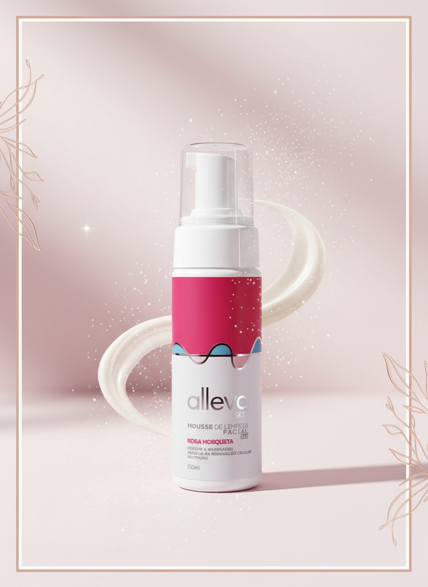 Mousse de Limpeza Facial Rosa Mosqueta Alleva Skin 150ml