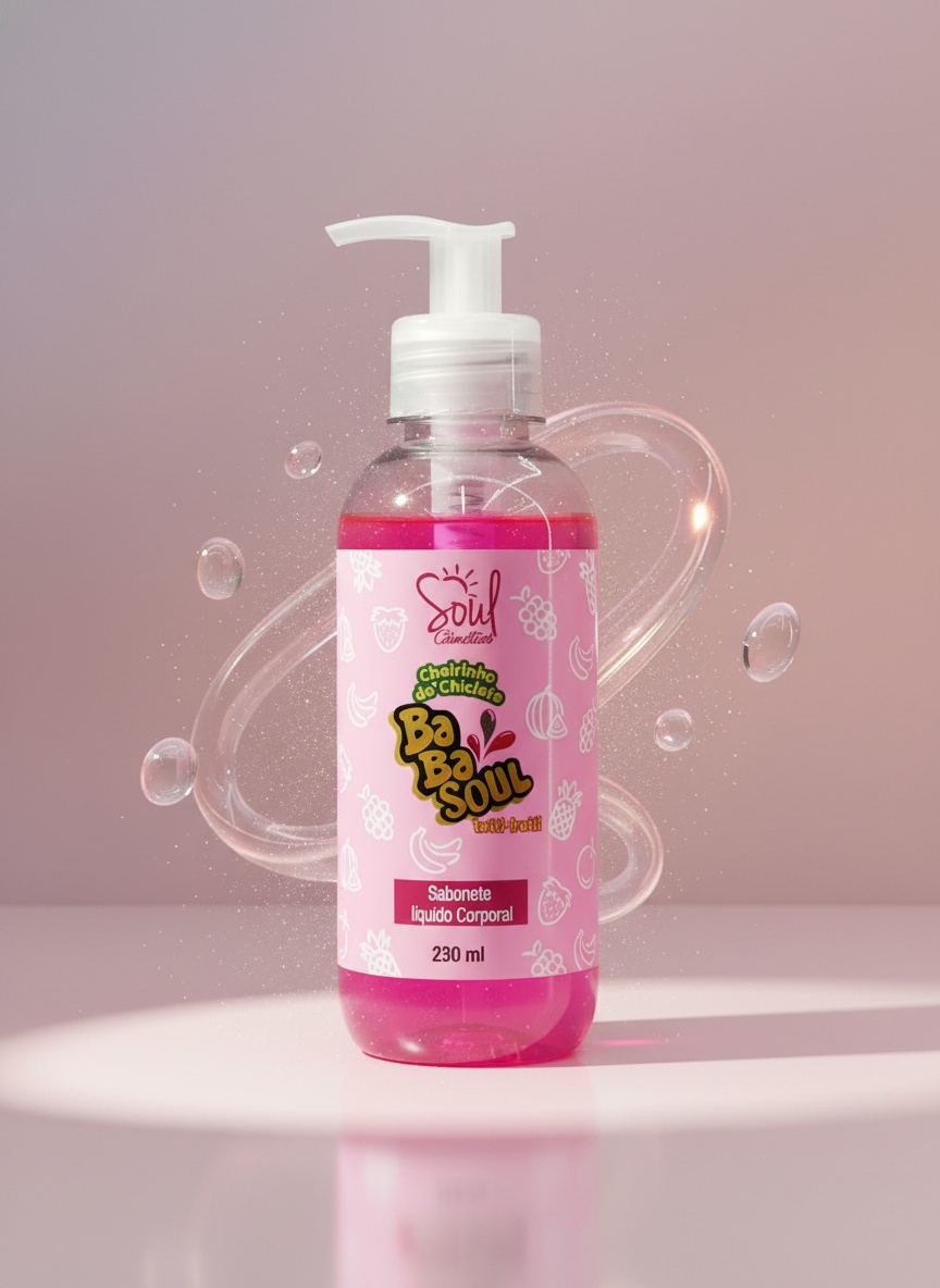 Sabonete Liquido Corporal Babasoul Tutti-Frutti Soul Cosmeticos 180ml