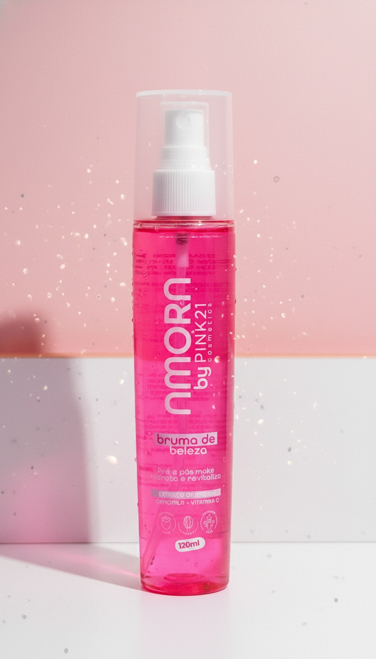 Bruma de Beleza Amor by Pink21 Cosmeticos Pre e Pos Make 120ml